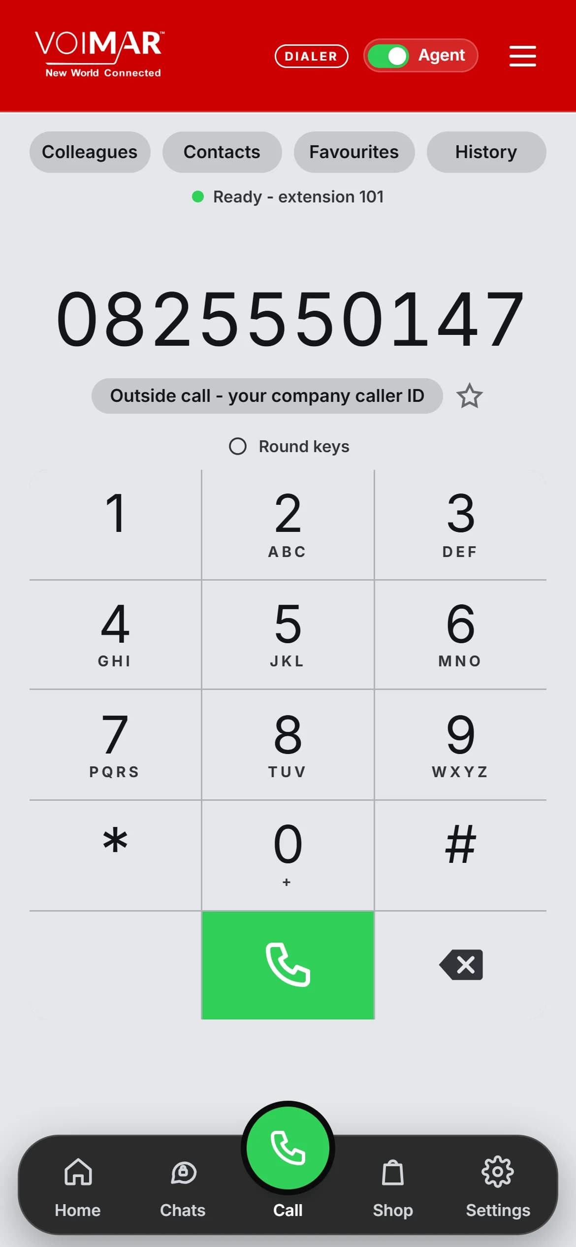 Voimar Call Centre & Dialer - Light grey